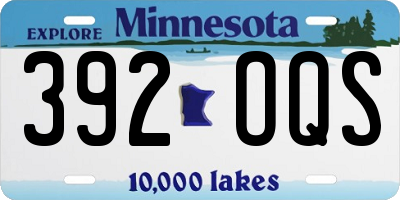 MN license plate 392OQS