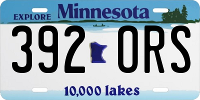 MN license plate 392ORS