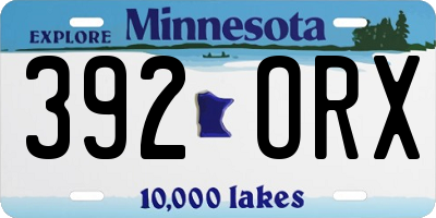 MN license plate 392ORX