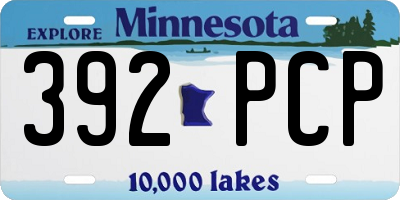 MN license plate 392PCP