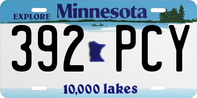MN license plate 392PCY