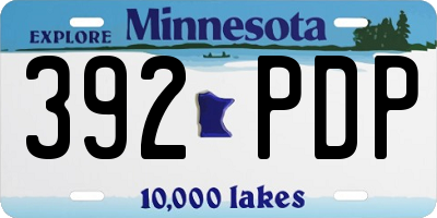 MN license plate 392PDP