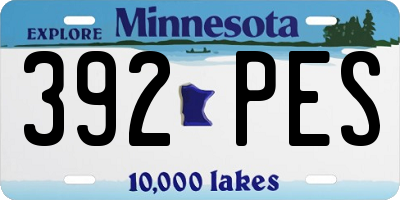 MN license plate 392PES