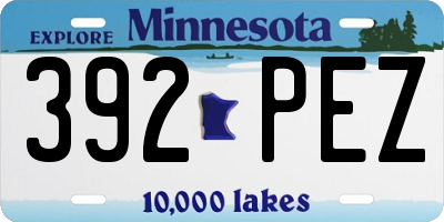 MN license plate 392PEZ