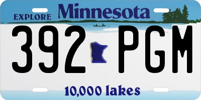 MN license plate 392PGM