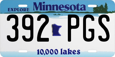 MN license plate 392PGS