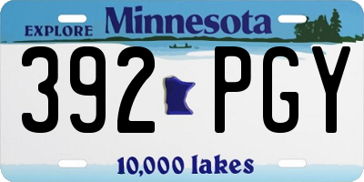 MN license plate 392PGY