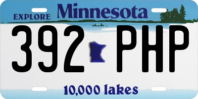 MN license plate 392PHP