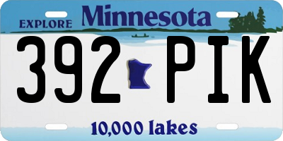 MN license plate 392PIK
