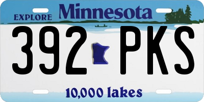 MN license plate 392PKS