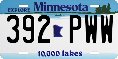 MN license plate 392PWW
