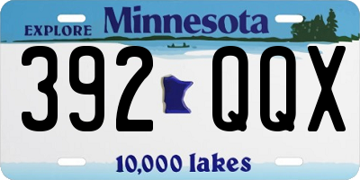 MN license plate 392QQX