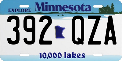 MN license plate 392QZA