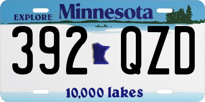 MN license plate 392QZD