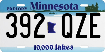 MN license plate 392QZE