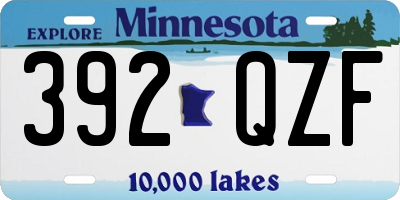 MN license plate 392QZF