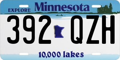 MN license plate 392QZH