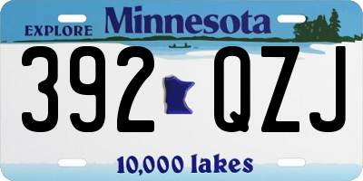 MN license plate 392QZJ