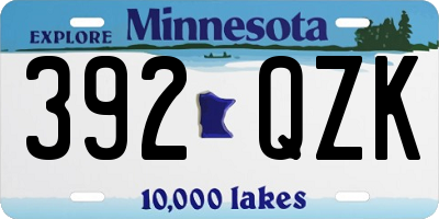 MN license plate 392QZK
