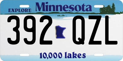 MN license plate 392QZL