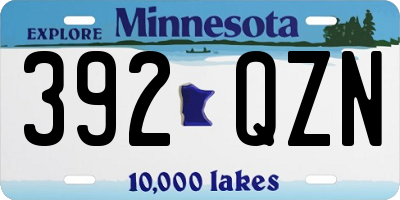 MN license plate 392QZN