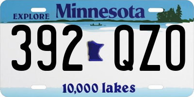 MN license plate 392QZO