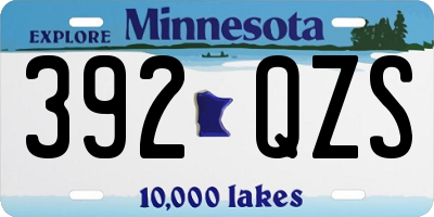 MN license plate 392QZS