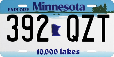 MN license plate 392QZT