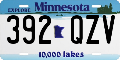 MN license plate 392QZV