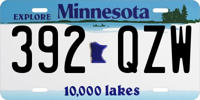 MN license plate 392QZW