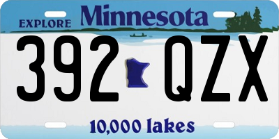 MN license plate 392QZX
