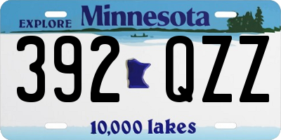 MN license plate 392QZZ