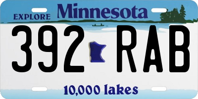 MN license plate 392RAB