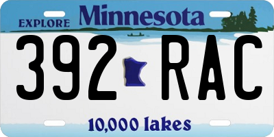 MN license plate 392RAC