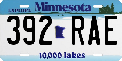 MN license plate 392RAE