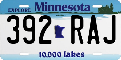 MN license plate 392RAJ