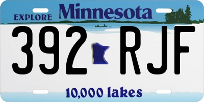 MN license plate 392RJF