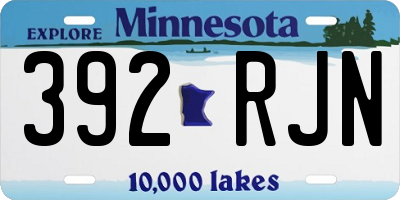MN license plate 392RJN