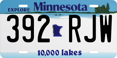 MN license plate 392RJW