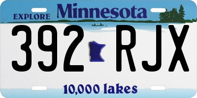 MN license plate 392RJX