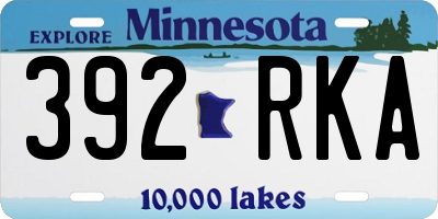 MN license plate 392RKA