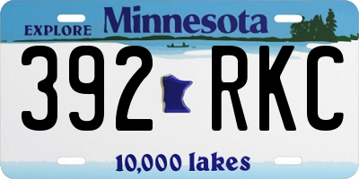 MN license plate 392RKC