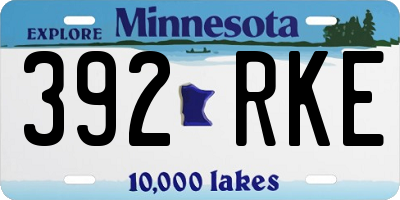 MN license plate 392RKE