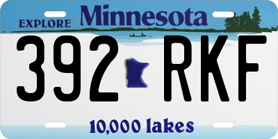 MN license plate 392RKF