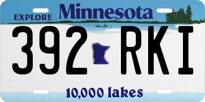 MN license plate 392RKI