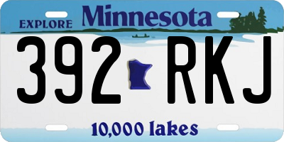 MN license plate 392RKJ