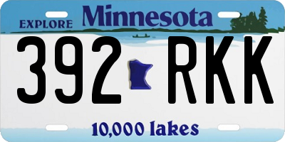 MN license plate 392RKK