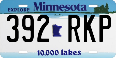 MN license plate 392RKP
