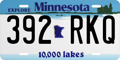 MN license plate 392RKQ