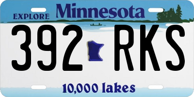 MN license plate 392RKS
